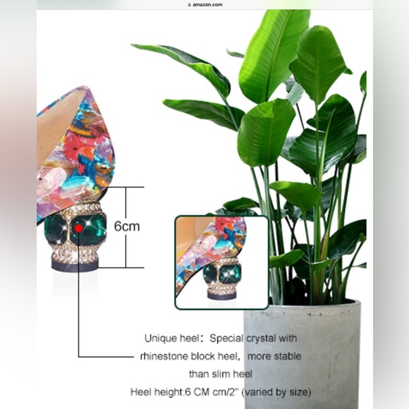 NEW FSJ Women Bridal Pointed Toe Chunky Block Low Heel Crystal Pumps Slip on. - Picture 15 of 15